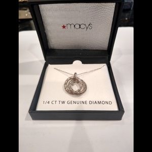 Diamond Double Ring Necklace